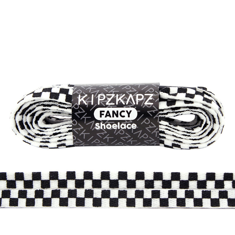 Jual Aksesoris Sneakers Kipzkapz Flat Checker Xs27 8Mm Black White Original Xs27 - Flat Checker 8Mm - hoopspoint.com